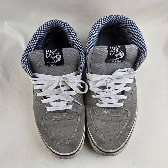 Vans Half Cab Mens 11 Gray Suede Canvas Skate Shoes Checker Steve Caballero - Picture 4 of 10